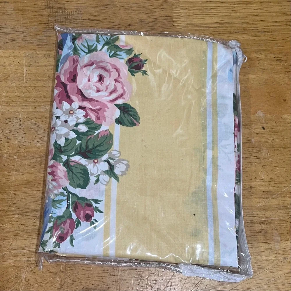 Vtg Croscill Princess 5980 Blouson Valance Floral Yellow Multi 88x15 Cottagecore